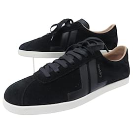 Lanvin-NINE LANVIN FW-SKDH00-PERF-E22 SUEDE 39 LOW TOP SNEAKERS SHOES-Black