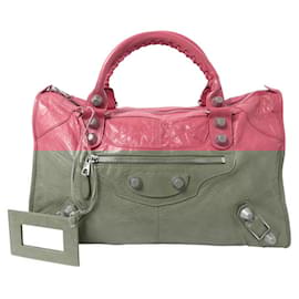Balenciaga-BALENCIAGA CITY GIANT 21 GM 173080 PINK LEATHER HAND BAG-Pink