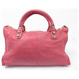 Balenciaga-BALENCIAGA CITY GIANT 21 GM 173080 PINK LEATHER HAND BAG-Pink