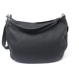 Dior-NINE DIOR SADDLE HOBO HANDBAG 1ADHO016YZR BLACK LEATHER SHOULDER BAG-Black