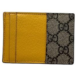 Gucci-Gucci GG Supreme Neo Tiger Head Card Case-Brown,Yellow
