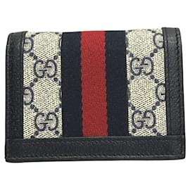 Gucci-Gucci Offdia GG Supreme Bi-fold Wallet-Navy blue