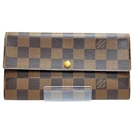 Louis Vuitton-Louis Vuitton Damier Portefeuille Sarah Long Wallet-Brown,Damier ebene