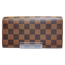 Louis Vuitton-Louis Vuitton Damier Portefeuille Sarah Long Wallet-Brown,Damier ebene