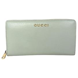 Gucci-Gucci Pale Green Leather Long Wallet-Other