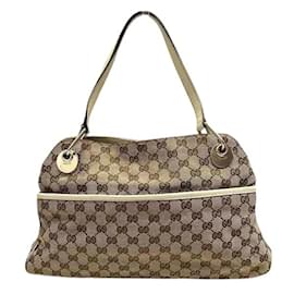 Gucci-Gucci GG Canvas Tote Handbag-Beige,Cream