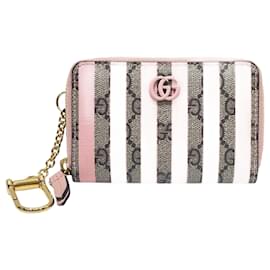 Gucci-Gucci GG Supreme Coin Purse-Pink,Beige