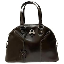 Yves Saint Laurent-Yves Saint Laurent Chocolate Leather Handbag-Chocolate