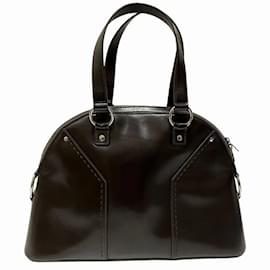 Yves Saint Laurent-Yves Saint Laurent Chocolate Leather Handbag-Chocolate
