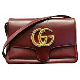 Gucci-Gucci GG Marmont Ally 550129 Bordeaux Shoulder Bag-Dark red