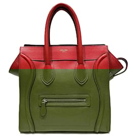 Céline-Celine Luggage Mini Shopper Bag-Red