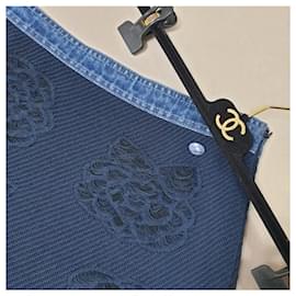 Chanel-CHANEL Camellia Denim Mini Skirt Sz.38-Multiple colors