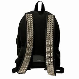 Yves Saint Laurent-Yves Saint Laurent Black Studded Backpack-Black