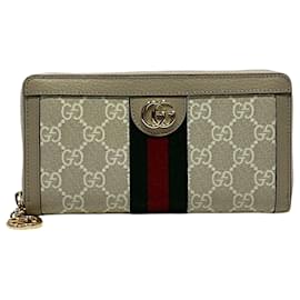 Gucci-GUCCI Offdia GG Zip Around Wallet-White,Beige