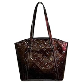 Louis Vuitton-Louis Vuitton Vernis Avalonte MM Tote Bag-Dark red