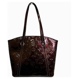 Louis Vuitton-Louis Vuitton Vernis Avalonte MM Tote Bag-Dark red