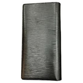 Louis Vuitton-Louis Vuitton Epi Portefeuille Brazza Long Wallet-Black