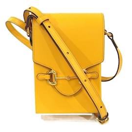 Gucci-Gucci Horsebit 625615 Shoulder Bag-Yellow