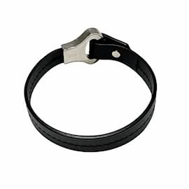 Louis Vuitton-Louis Vuitton Black Leather Charm Bracelet-Black