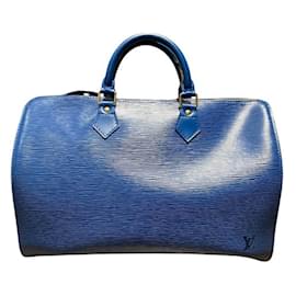 Louis Vuitton-Louis Vuitton Epi Speedy 35 Handbag-Blue