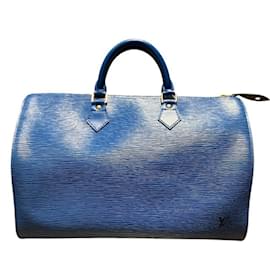 Louis Vuitton-Louis Vuitton Epi Speedy 35 Handbag-Blue