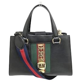 Gucci-Gucci Sherry Line Sylvie Handbag-Black