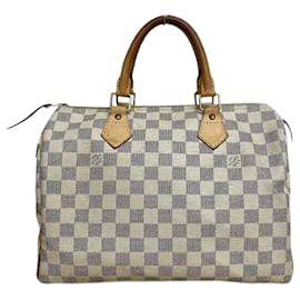 Louis Vuitton-Louis Vuitton Damier Azur Speedy 30 Handbag-White