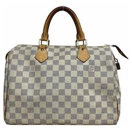 Louis Vuitton-Louis Vuitton Damier Azur Speedy 30 Handbag-White