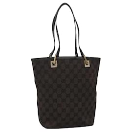 Gucci-GUCCI GG Canvas Tote Bag Brown Gold 002 1099 Auth ti2678-Brown,Golden