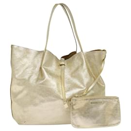 Autre Marque-TIFFANY&Co. Reversible Tote Bag Leather Suede Gold Tone Auth 105966-Other
