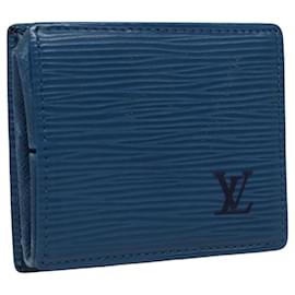 Louis Vuitton-LOUIS VUITTON Epi Porte Monnaie Boite Coin Purse Blue M63695 LV Auth 103407-Blue