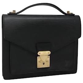Louis Vuitton-LOUIS VUITTON Epi Monceau 28 Hand Bag Black M52122 LV Auth 110906-Black