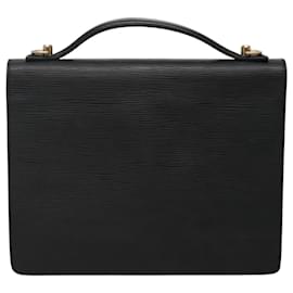 Louis Vuitton-LOUIS VUITTON Epi Monceau 28 Hand Bag Black M52122 LV Auth 110906-Black