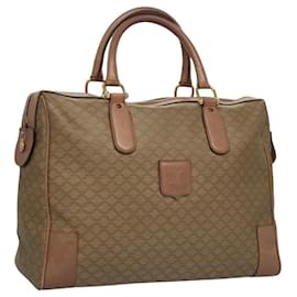 Céline-CELINE Macadam Canvas Boston Bag PVC Leather Beige Gold Auth bs21923-Beige,Golden