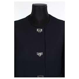 Claudie Pierlot-Cotton coat-Navy blue