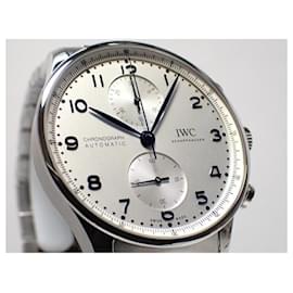 IWC-IWC Portugieser Chronograph silver x blue Hand IW371617 Genuine goods 21 Mens-Silvery