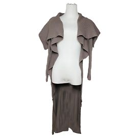 Rick Owens Grey Wool Trench Coat Grey