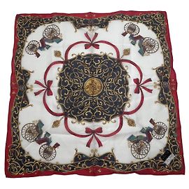 Céline Celine Black Silk Scarf Black