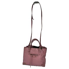 Sac à main en cuir rose Balenciaga City Rose