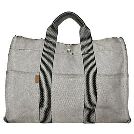 Hermès Silver Cotton Handbag Silvery