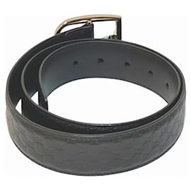 Gucci-Gucci Guccissima Leather Belt-Black
