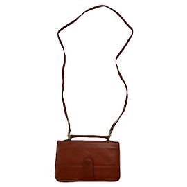 Autre Marque Non Signé / Unsigned Orange Leather Handbag Orange