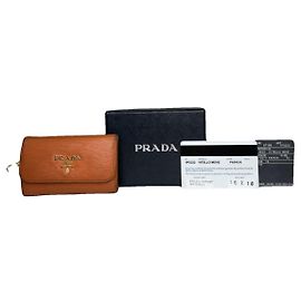 Bolsa de couro laranja Prada Laranja
