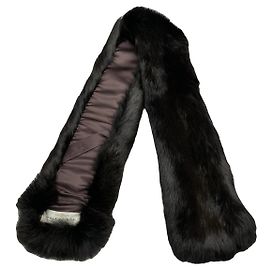 Cachecol de pele preta Balenciaga Preto