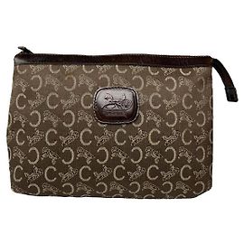Céline Pochette en cuir marron Celine Trotteur Marron