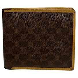 Céline Celine Triomphe Vintage Brown Leather Wallet Brown