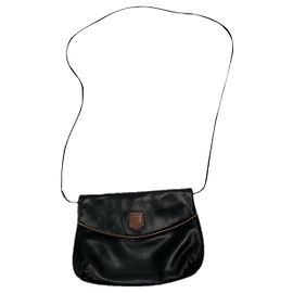 Céline Celine Crécy Vintage schwarze Lackleder-Handtasche Schwarz