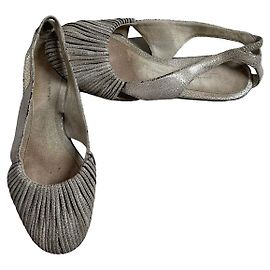 Dries Van Noten Beige Leather Ballet Flat Beige