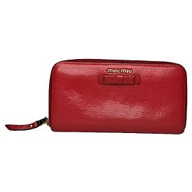 Cartera de cuero rojo Miu Miu Roja