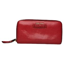 Miu Miu Red Leather Wallet Red